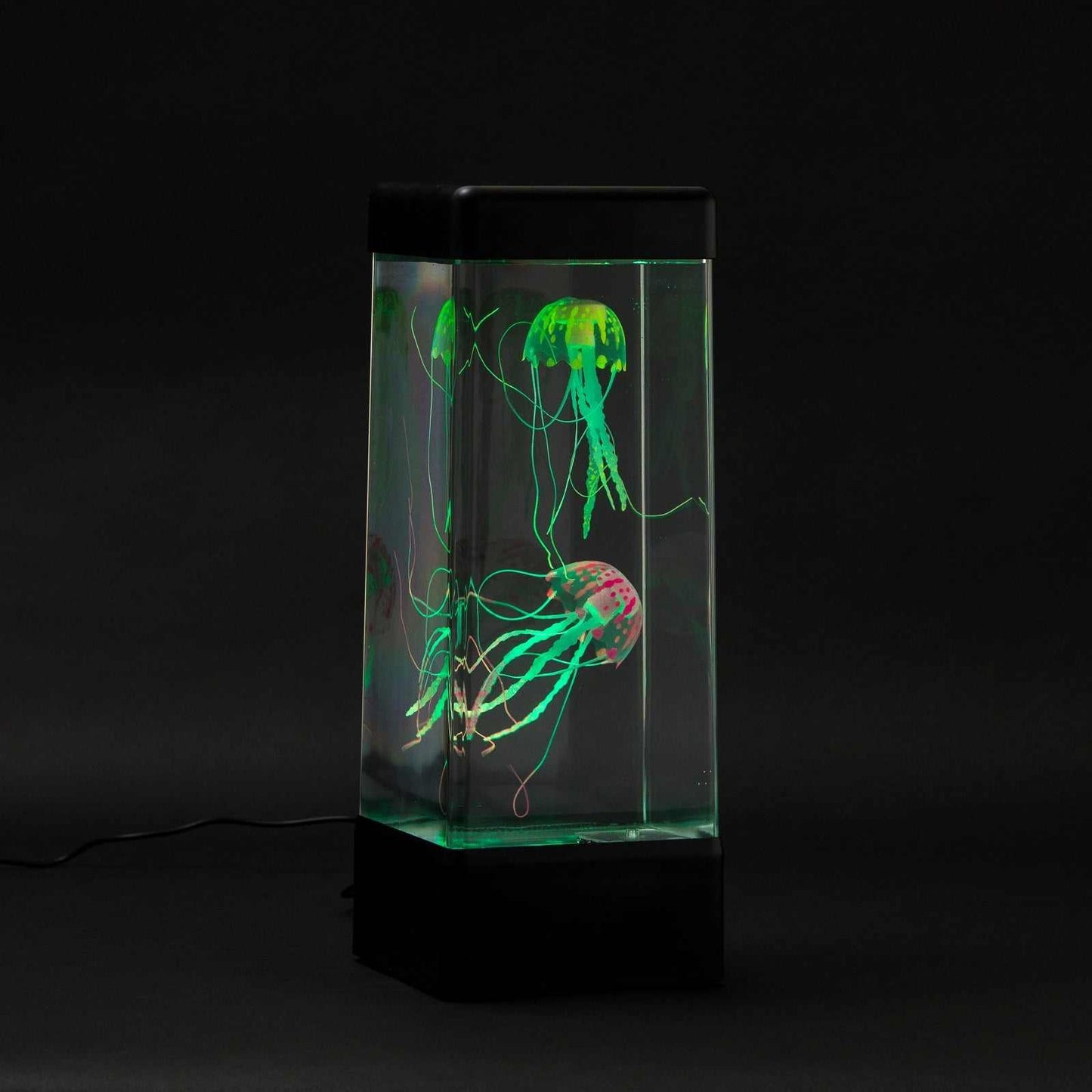 JINX Luminous Jellyfish sensory mood lamp with glowing jellyfish in colorful light display