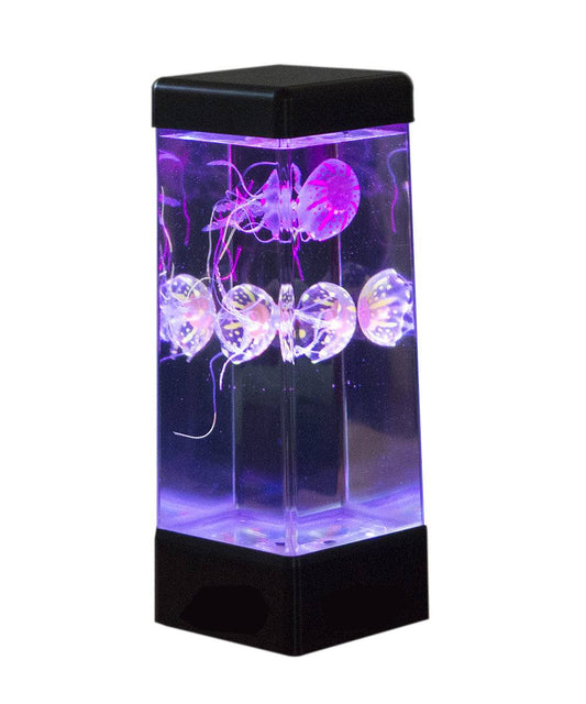 JINX Luminous Jellyfish sensory mood lamp with glowing jellyfish in vibrant colors