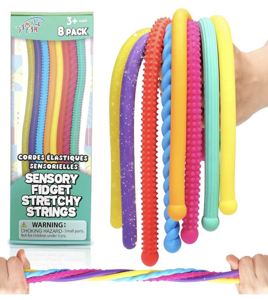 Fidget sensory toys 8 pack stretchy strings for autism stress relief and anxiety calming