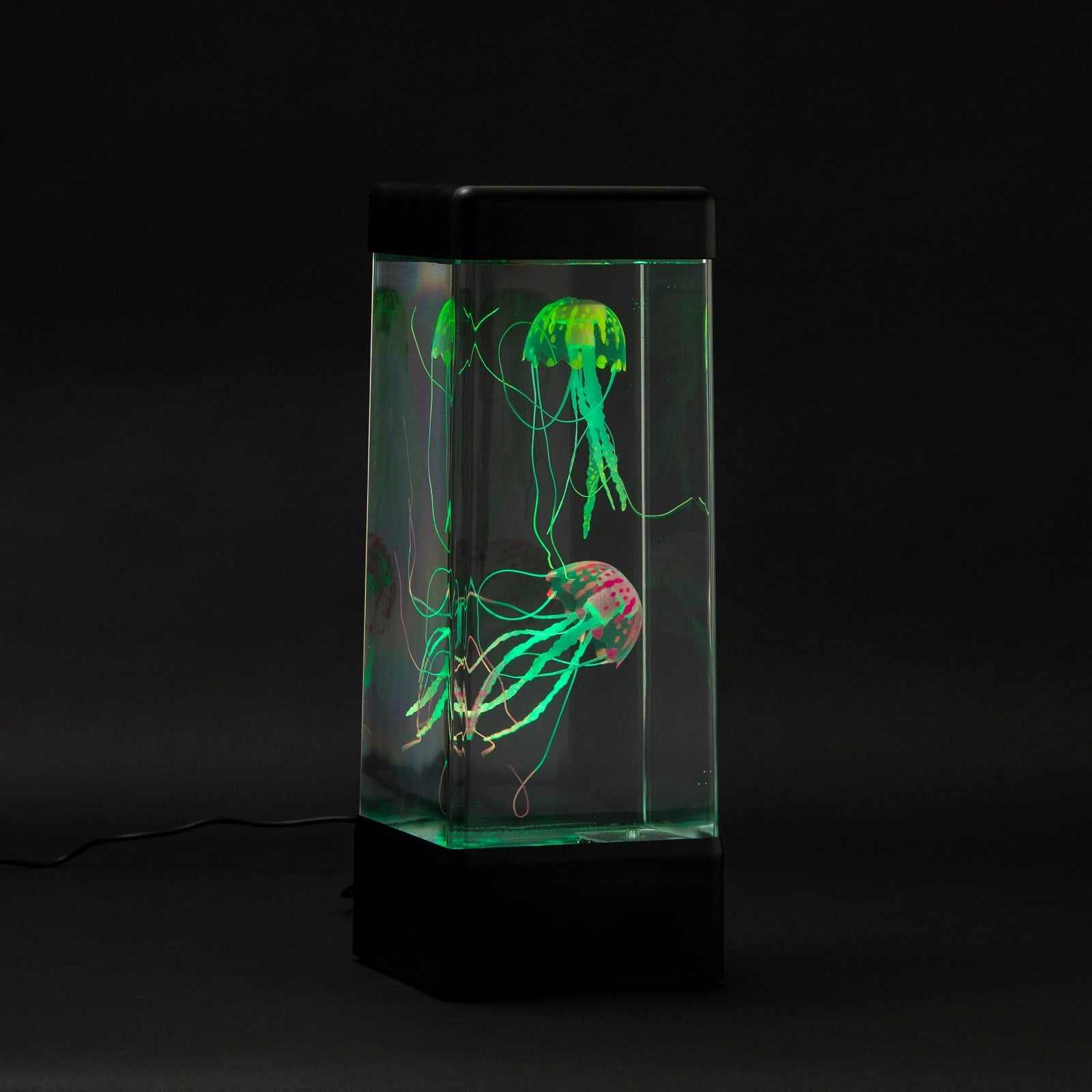 JINX Luminous Jellyfish sensory mood lamp with glowing jellyfish in colorful light display